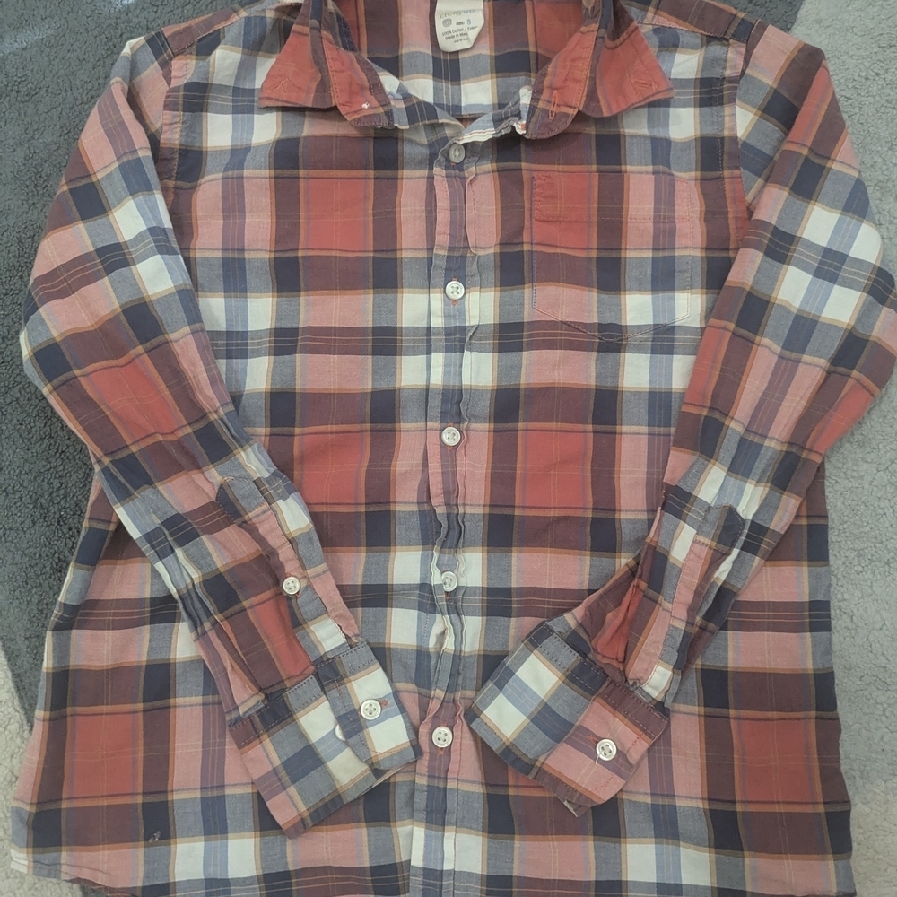 Crewcuts Red and Blue Plaid Button Down Shirt